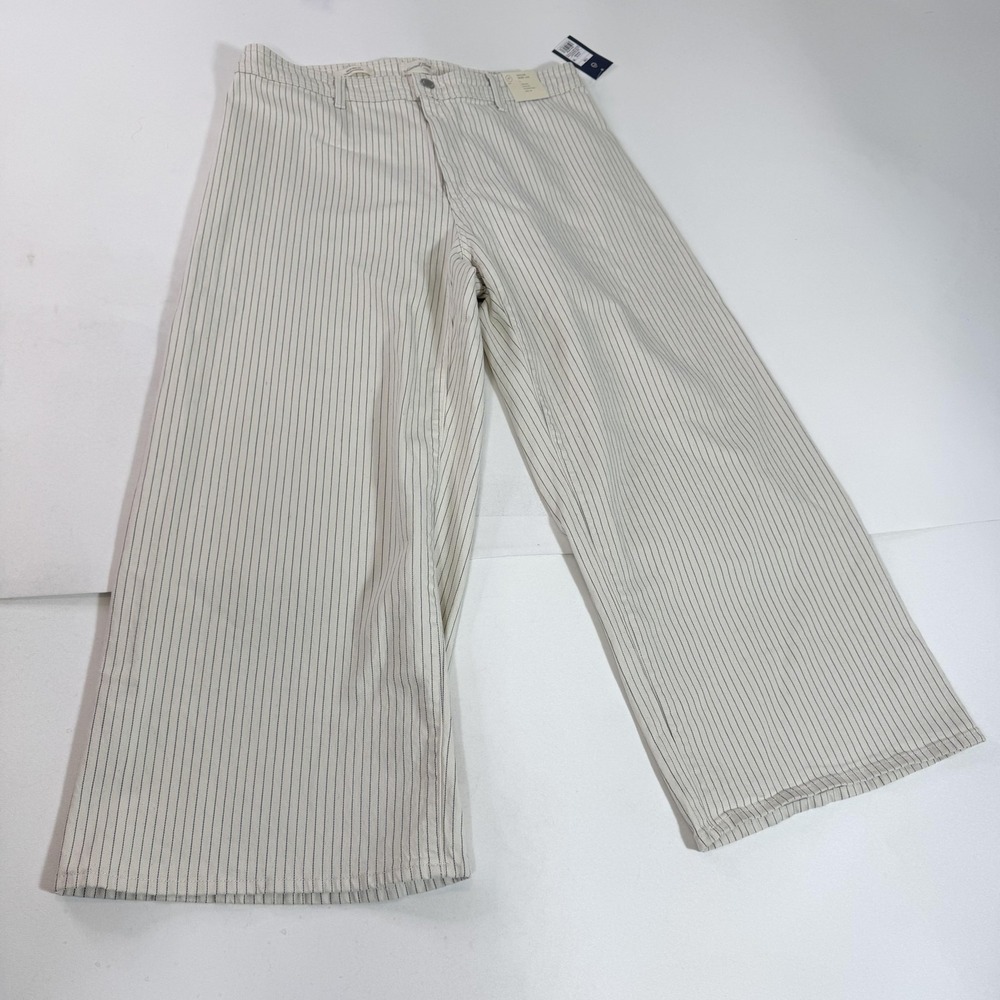Universal Thread Pants Womens‎ 17R White Sailor Wide Leg High Rise Stripe Chino